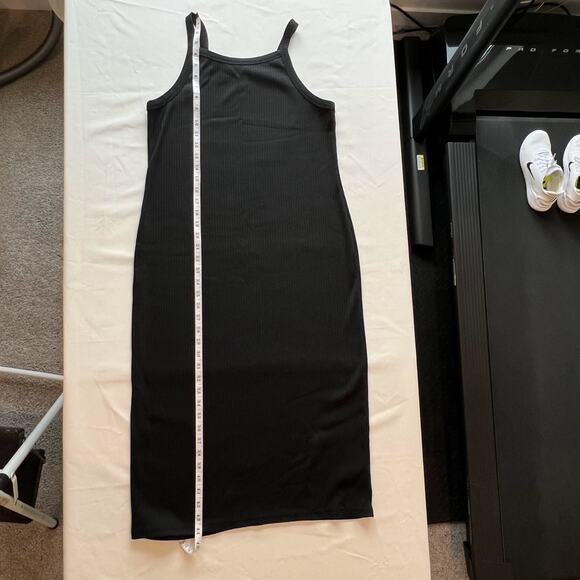 Gap Halter Midi Dress Black Ribbed Women's L NWOT - Picture 8 of 11